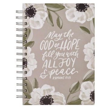 Notatnik na spirali - Joy and Peace Gray Floral