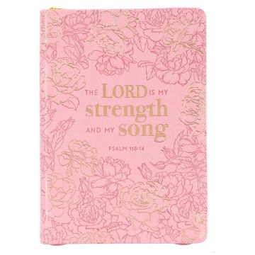 Notatnik skórzany z zamkiem - My Strength Pink