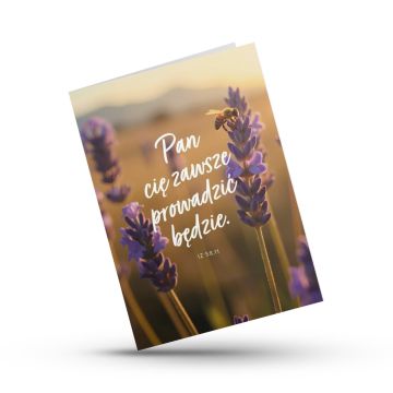A Kartka składana - Pan Cię zawsze - lawenda