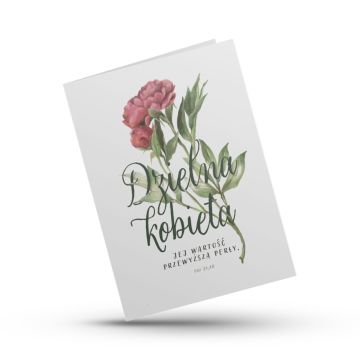 A Kartka składana - Dzielna kobieta - kwiat