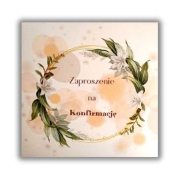 Karnet - Zaproszenie konfirmacja - wianek lilie