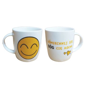 Kubek ceramiczny - Uśmiechnij się Bóg cię kocha