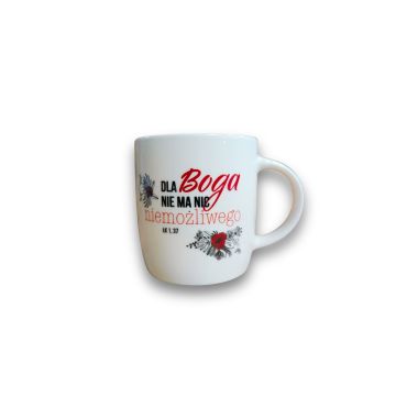 Kubek ceramiczny - Dla Boga - kwiaty